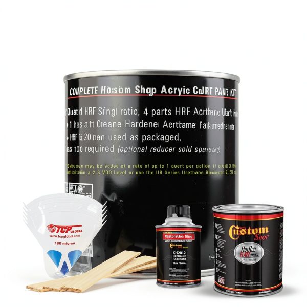 Custom Shop Hot Rod Flatz Acrylic Urethane Paint Kit, Black, 40 Fl Oz-1