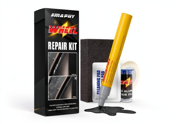 SMAPHY Wheel Repair Kit Gloss Black 0.5 Fl Oz Fast‑Drying Touch‑Up-0