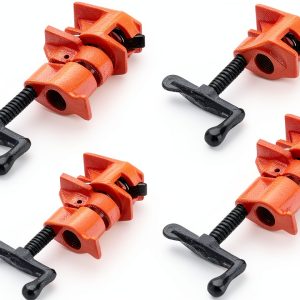 Pipe Clamps 4 Pack 3/4" Heavy Duty Cast Iron - Y&Y Decor Orange/Black-0