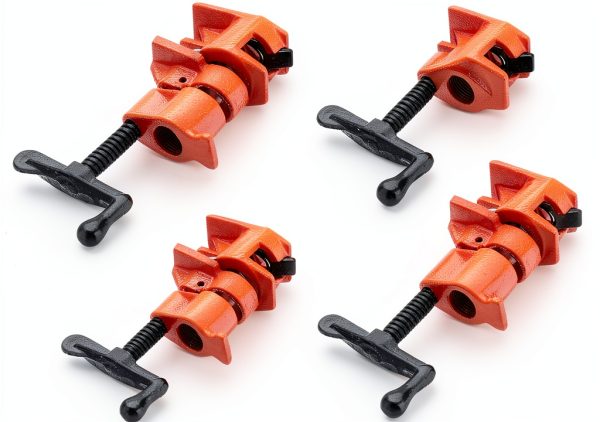 Pipe Clamps 4 Pack 3/4" Heavy Duty Cast Iron - Y&Y Decor Orange/Black-0