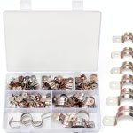 90 Pcs Two Hole Strap U Clamp qxayxa Steel Pipe Bracket Kit 8mm‑25mm-0
