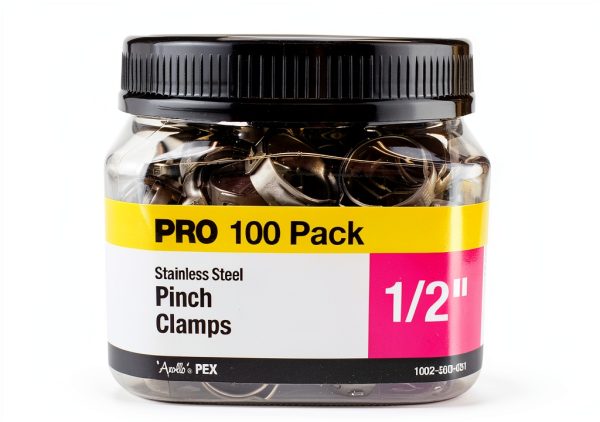 ApolloPEX 1/2" Stainless Steel PEX Barb Pinch Clamp (100-Pack)-0